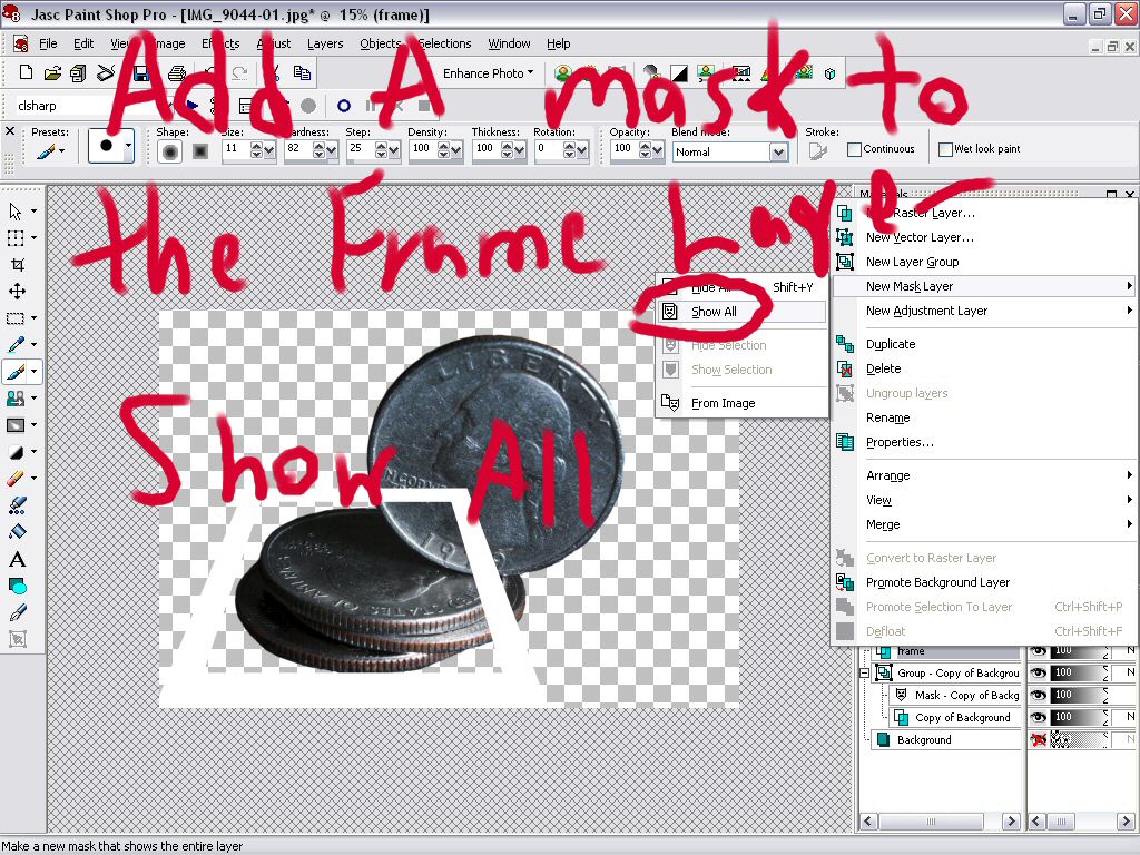 jasc paint shop pro 8 text inside a circle site